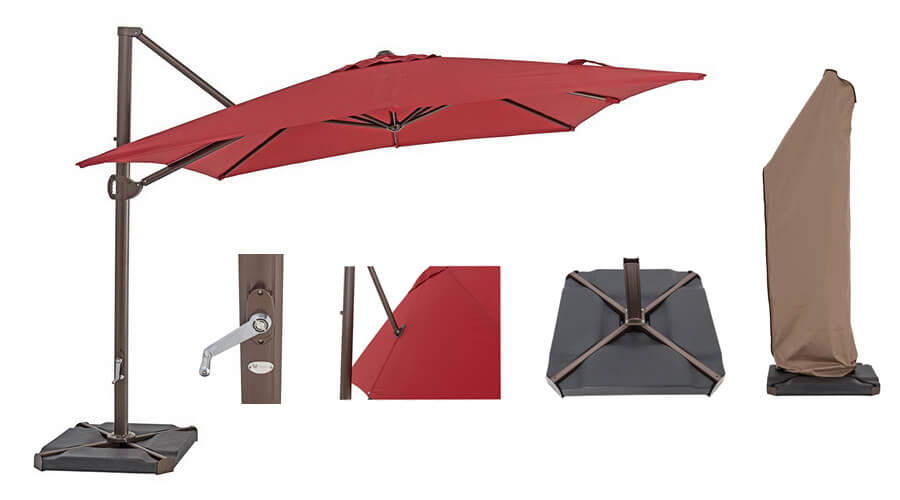 TrueShade Plus 10 Foot Cantilever Square Umbrella